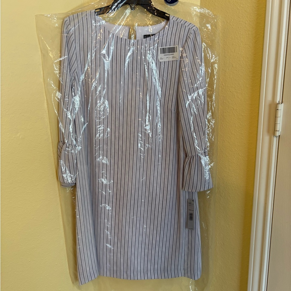ECI White and Black Striped Dress